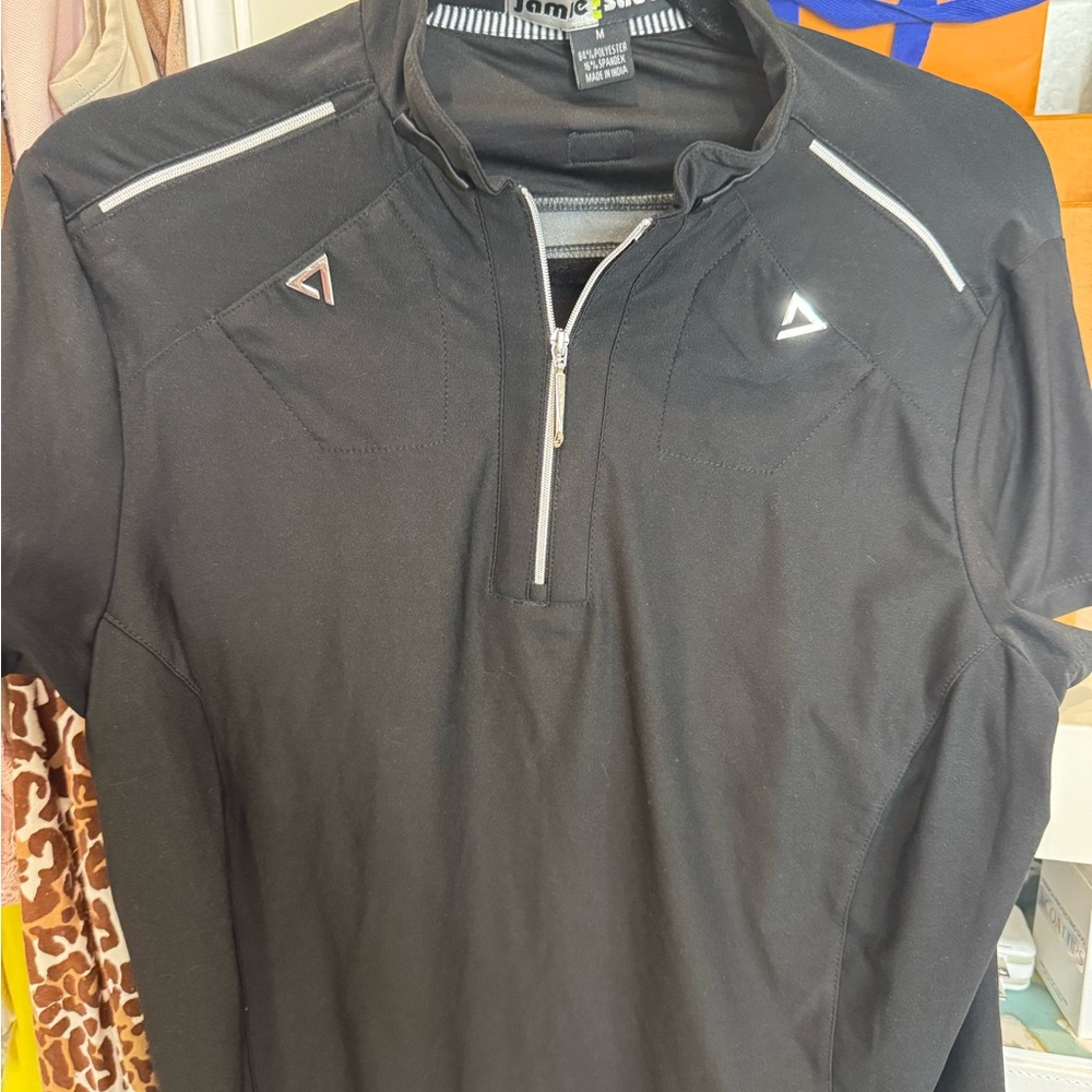 Jamie Sadock Black Performance Half-Zip Jacket